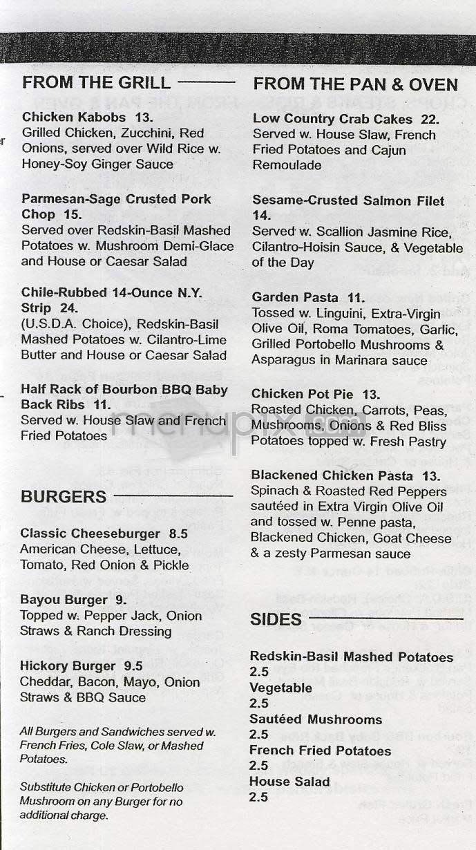 Parker's - Bethesda, MD menu_pic