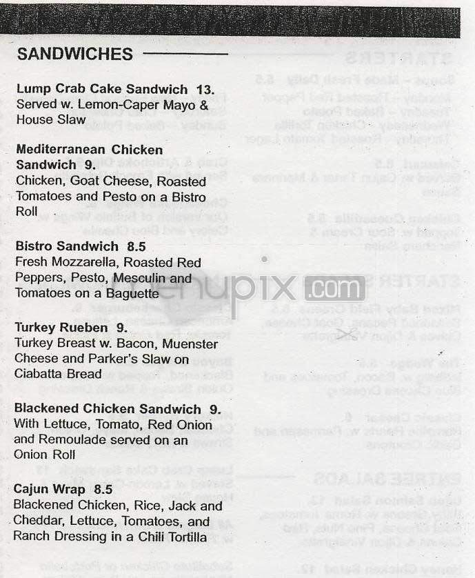 Parker's - Bethesda, MD menu_pic