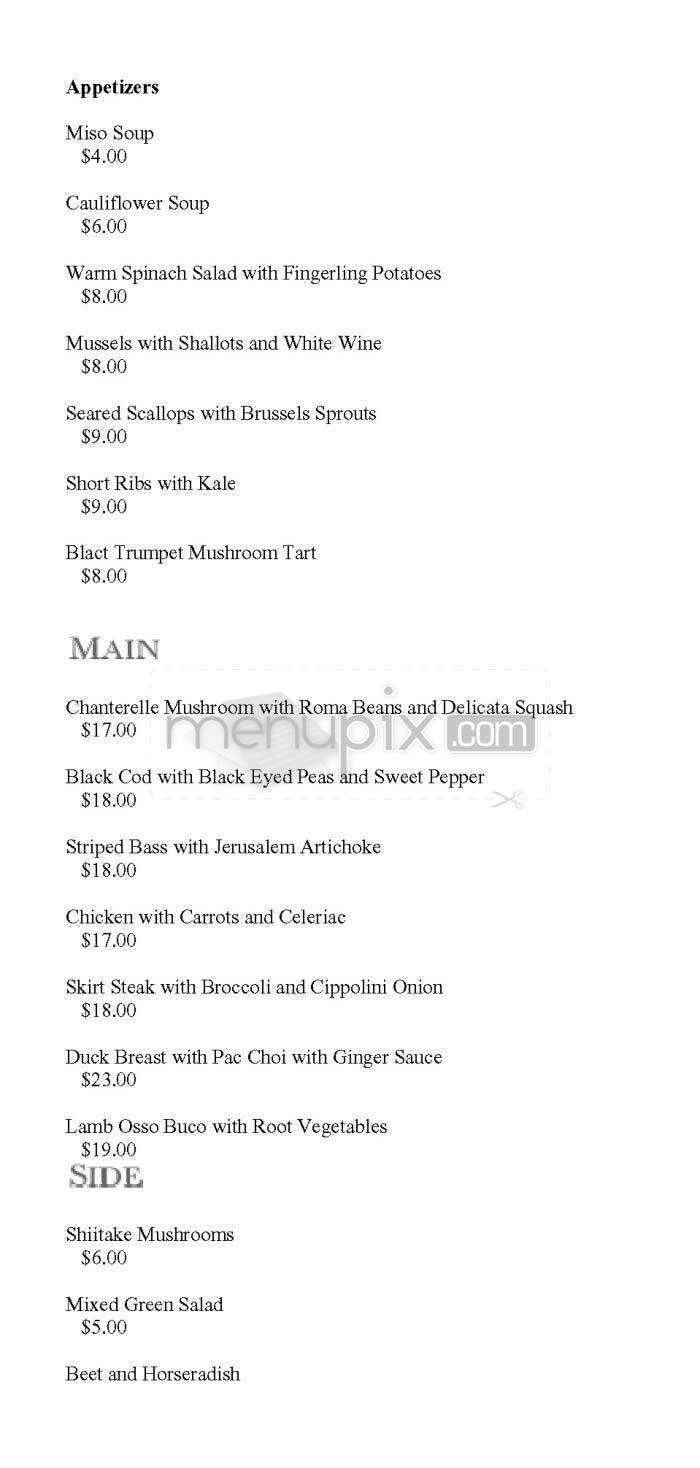 Perry's - Washington, DC menu_pic