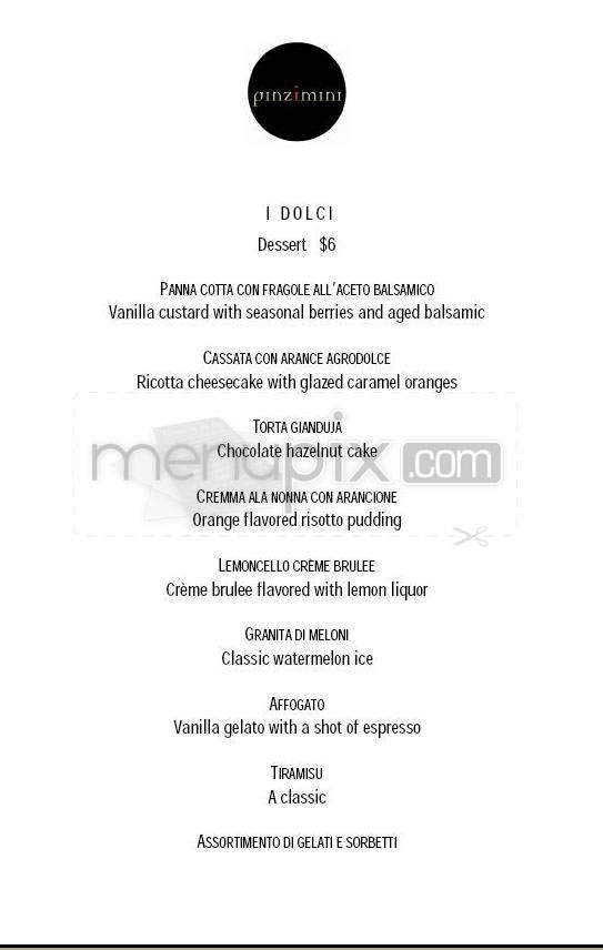 Pinzimini at The Westin Arlington Gateway - Arlington, VA menu_pic