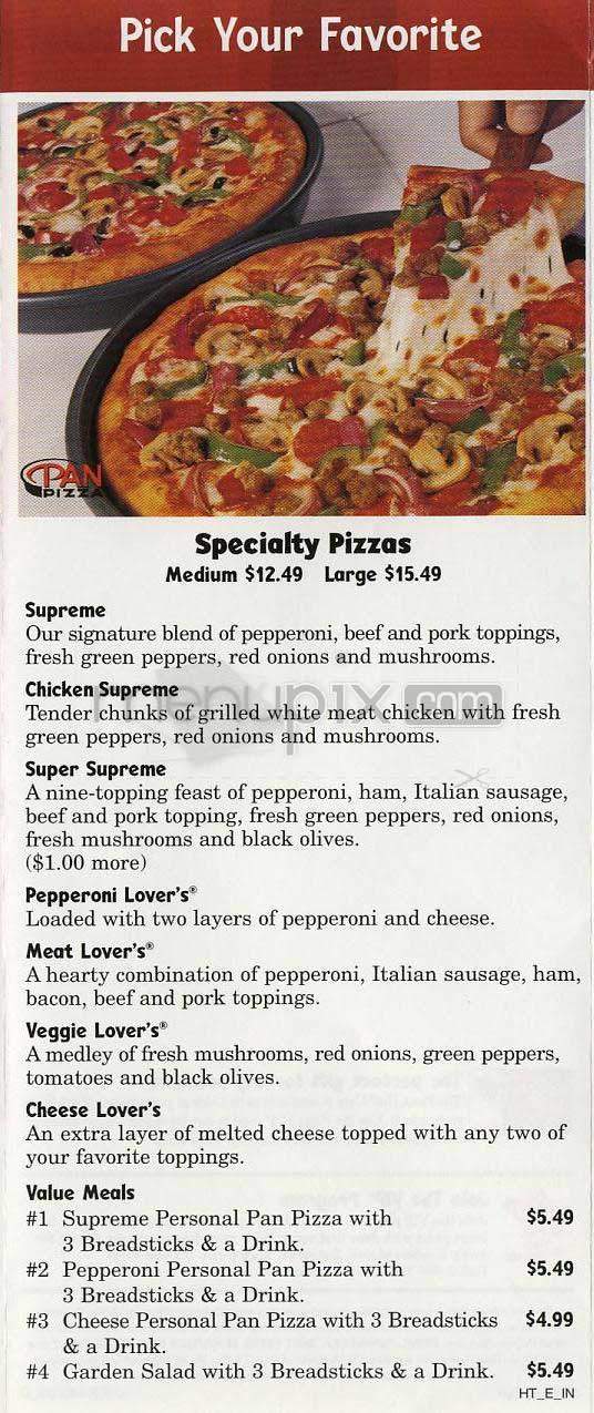 Pizza Hut - Bethesda, MD menu_pic