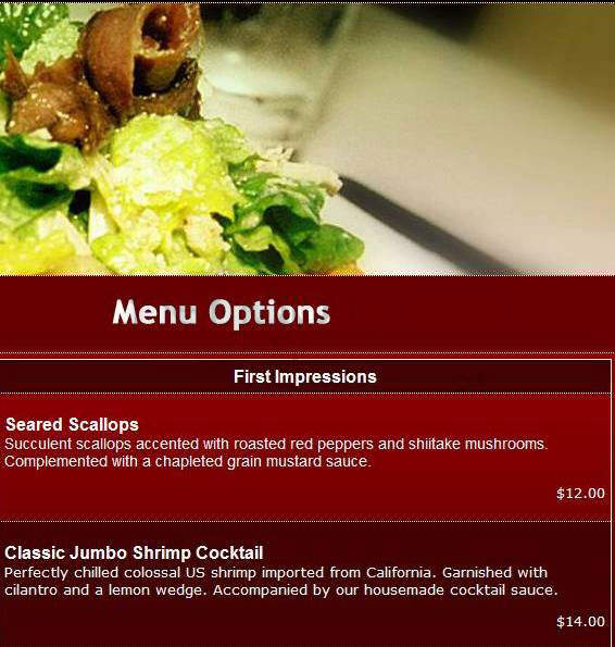 Posh Restaurant & Supper Club - Washington, DC menu_pic
