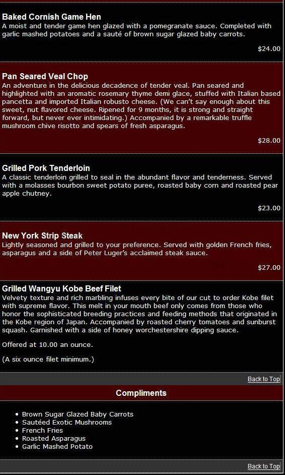 Posh Restaurant & Supper Club - Washington, DC menu_pic