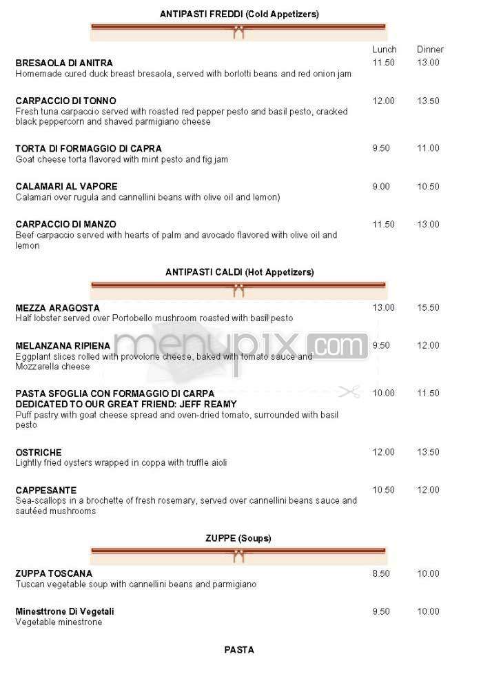 Primi Piatti - Washington, DC menu_pic