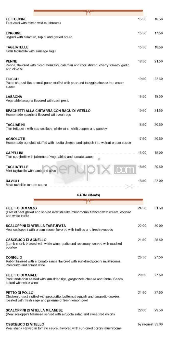 Primi Piatti - Washington, DC menu_pic