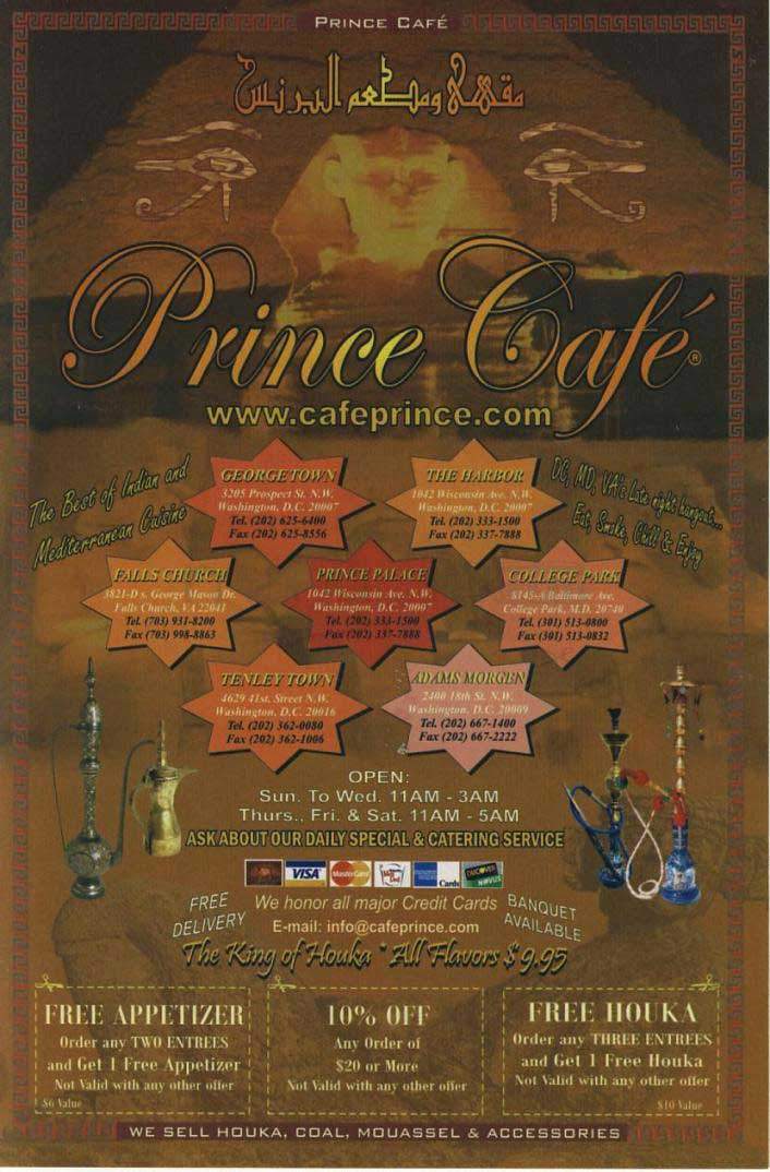 Prince Cafe - Washington, DC menu_pic