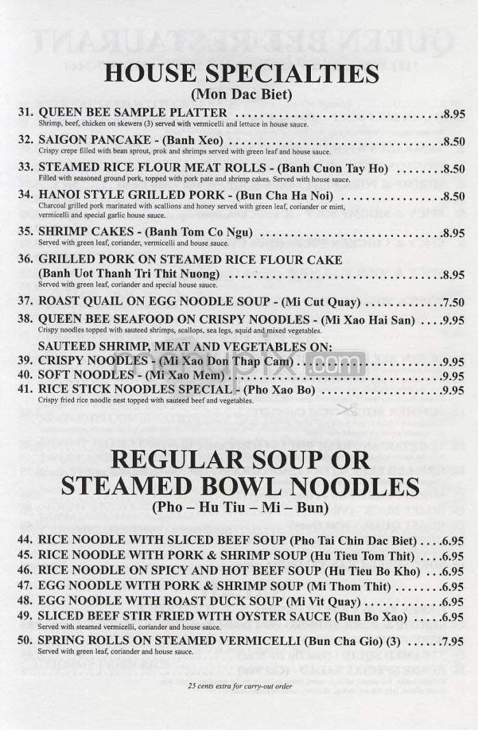 Queen Bee - Arlington, VA menu_pic