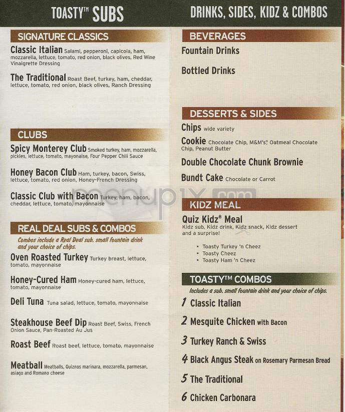 Quiznos Subs - Washington, DC menu_pic