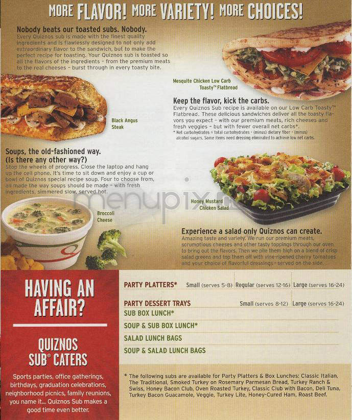Quiznos Subs - Washington, DC menu_pic