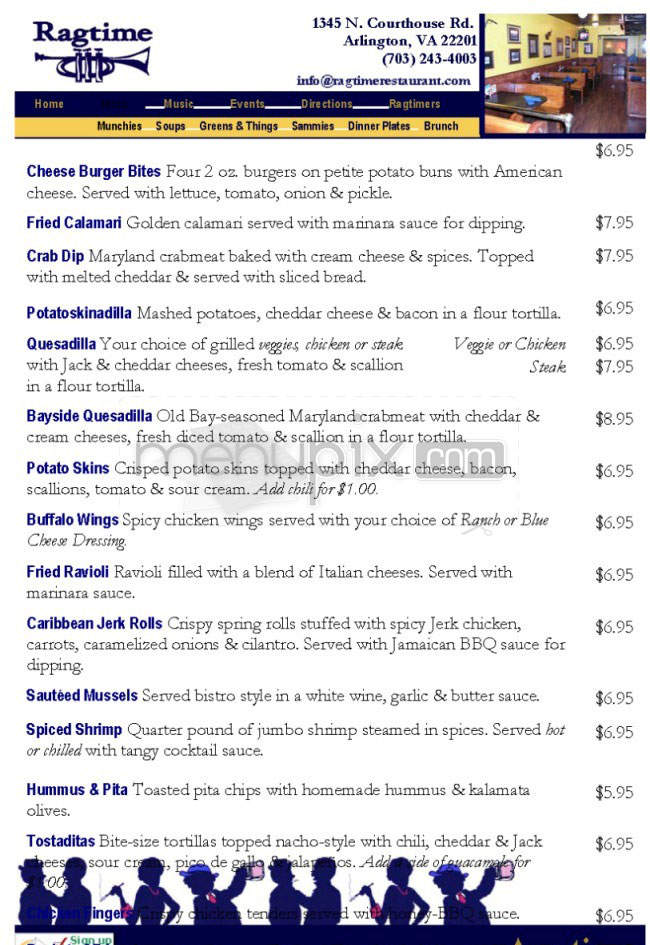 Ragtime - Arlington, VA menu_pic