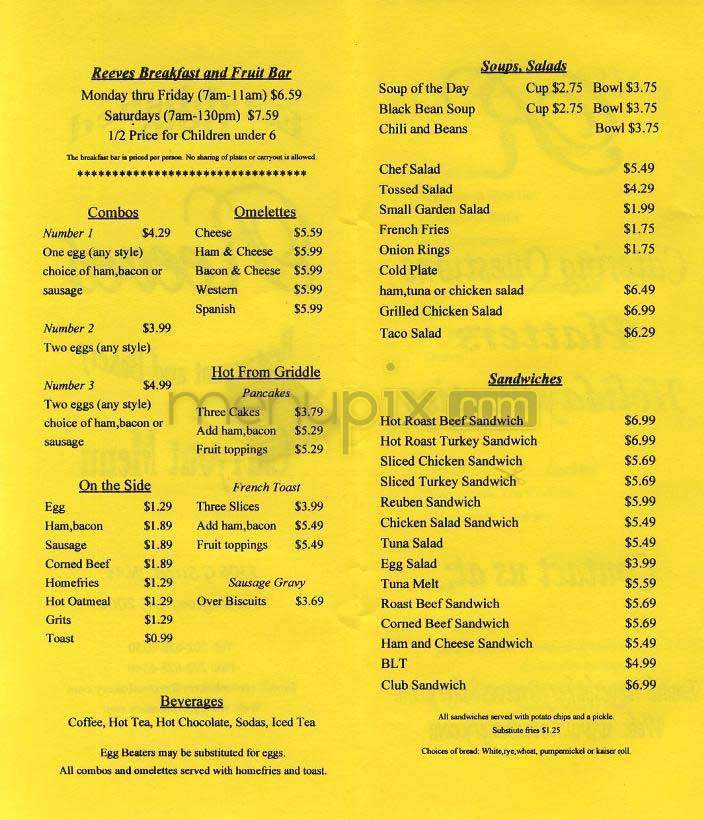 Reeves - Washington, DC menu_pic
