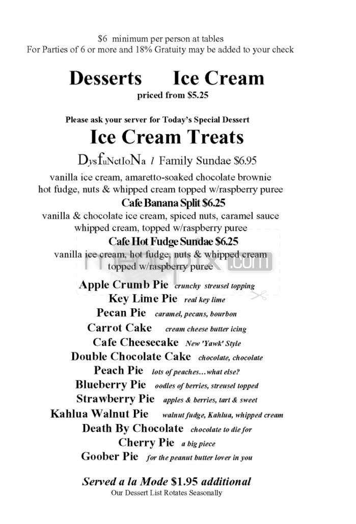 Afterwords Cafe - Washington, DC menu_pic