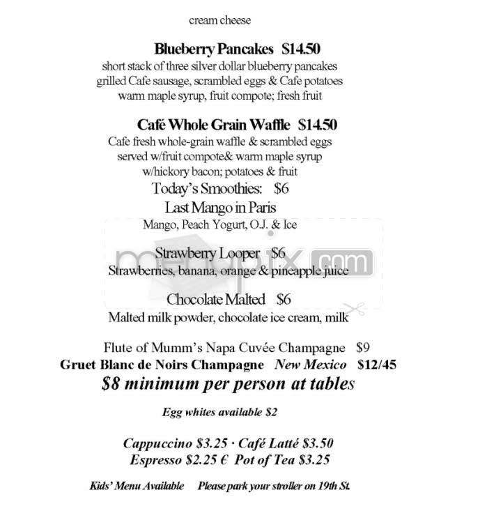 Afterwords Cafe - Washington, DC menu_pic
