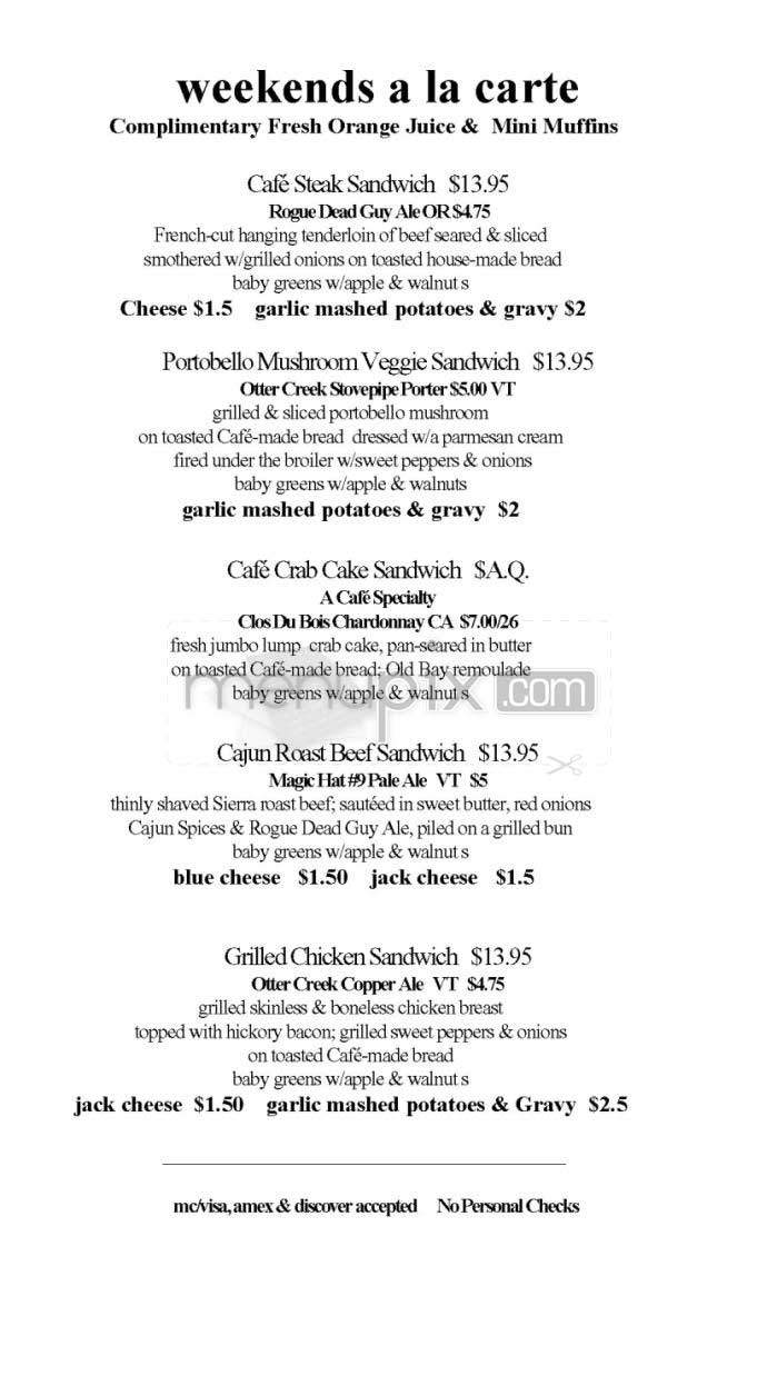 Afterwords Cafe - Washington, DC menu_pic