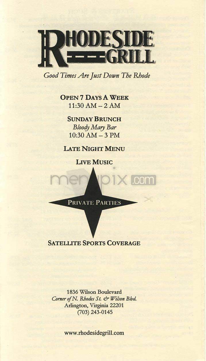 Rhodeside Grill - Arlington, VA menu_pic