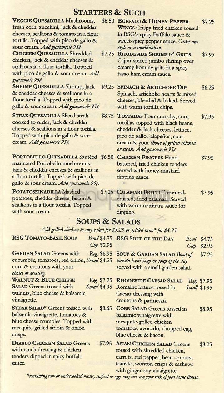 Rhodeside Grill - Arlington, VA menu_pic