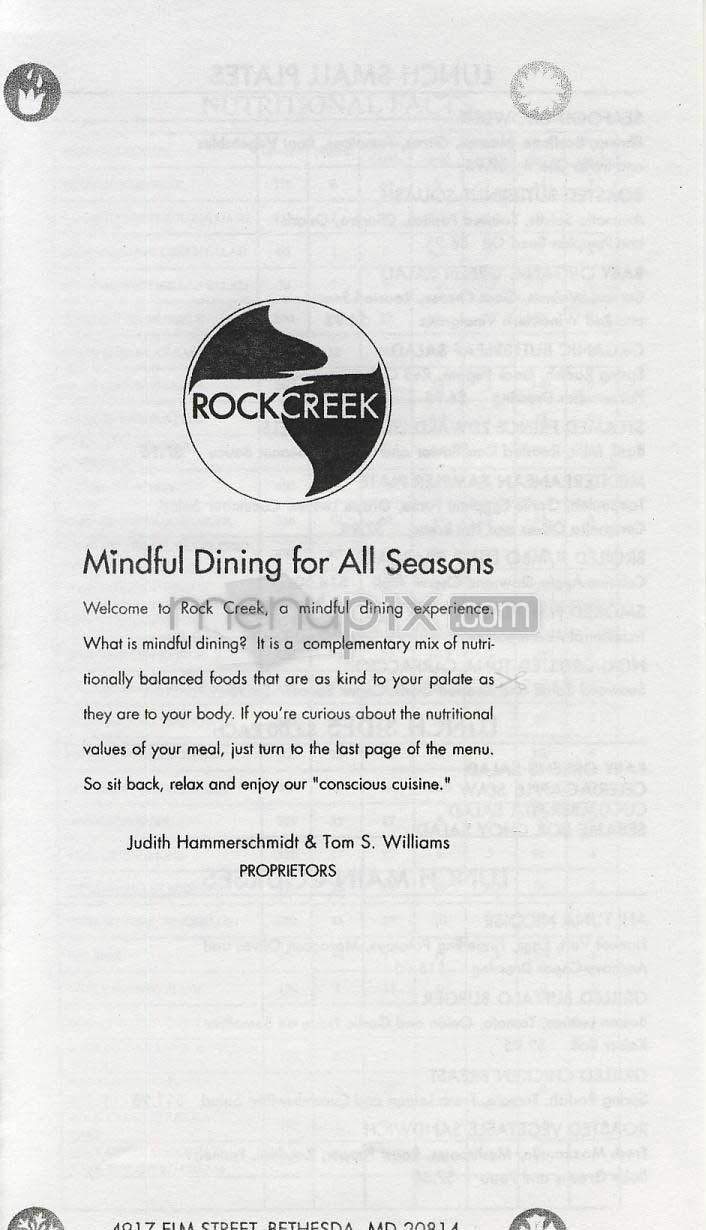 Rock Creek - Bethesda, MD menu_pic