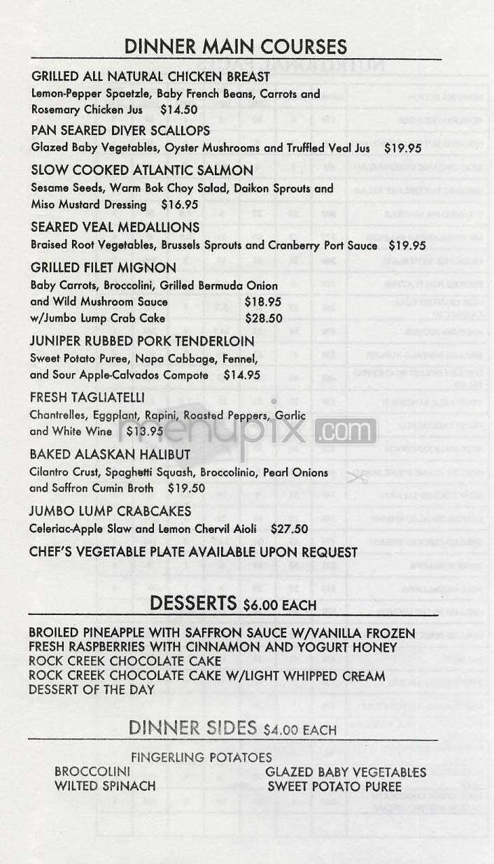 Rock Creek - Bethesda, MD menu_pic