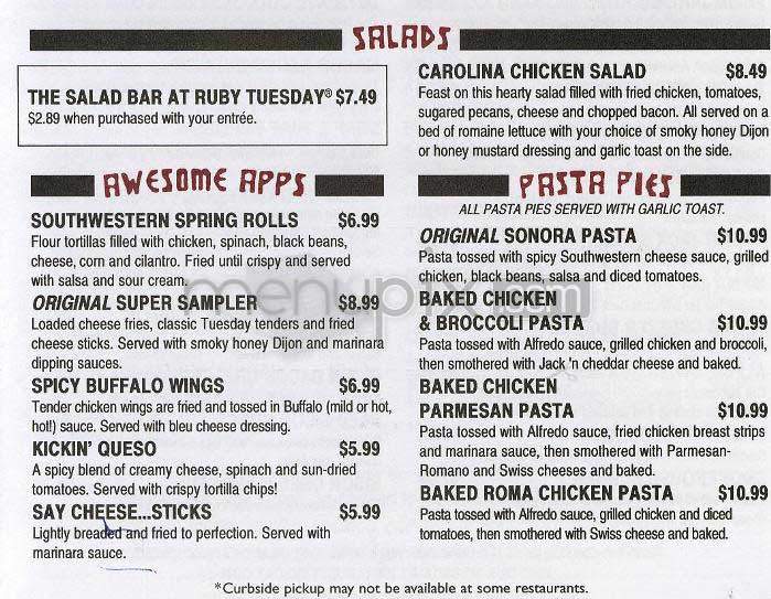 Ruby Tuesday - Washington, DC menu_pic