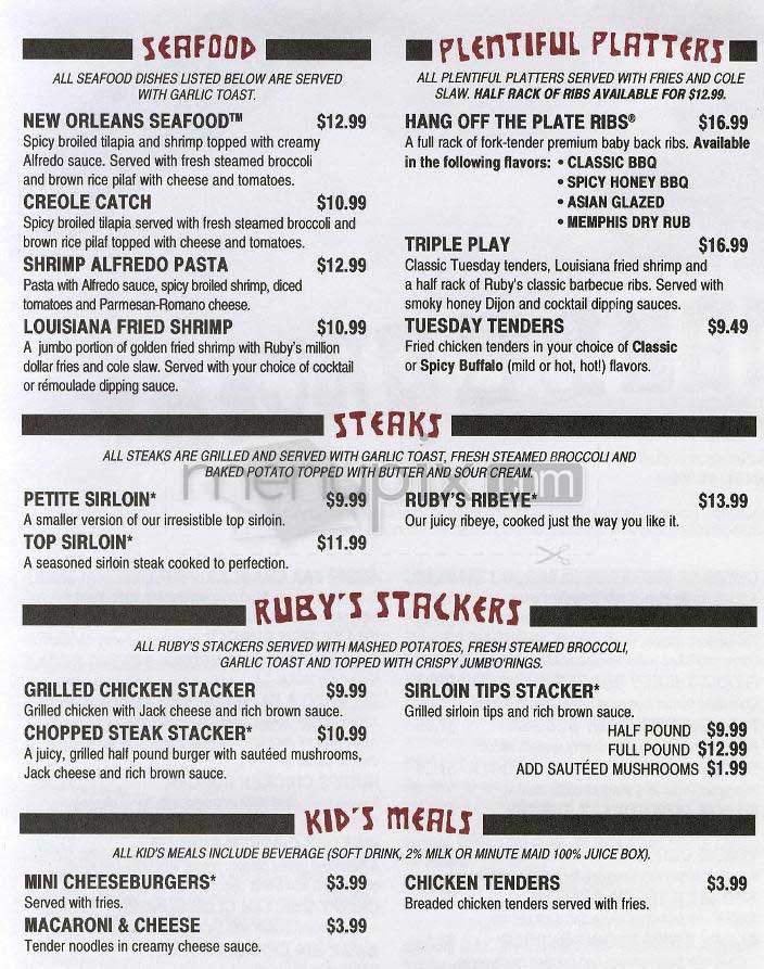 Ruby Tuesday - Washington, DC menu_pic