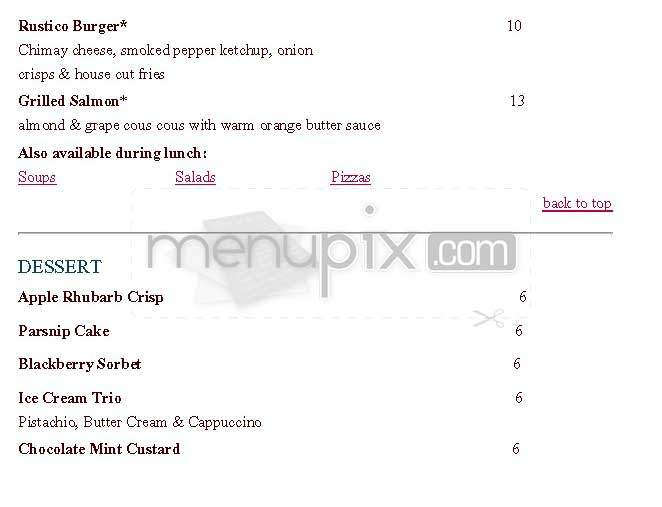 Rustico - Alexandria, VA menu_pic