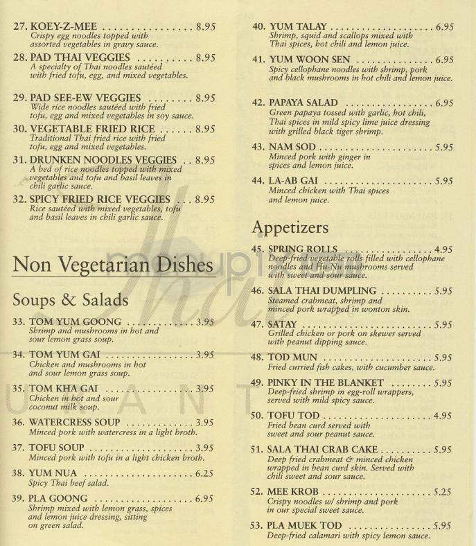 Sala Thai - Washington, DC menu_pic