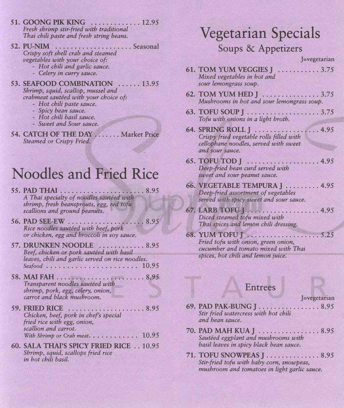 Sala Thai - Washington, DC menu_pic