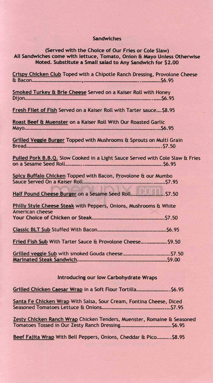 Saphire Cafe - Bethesda, MD menu_pic