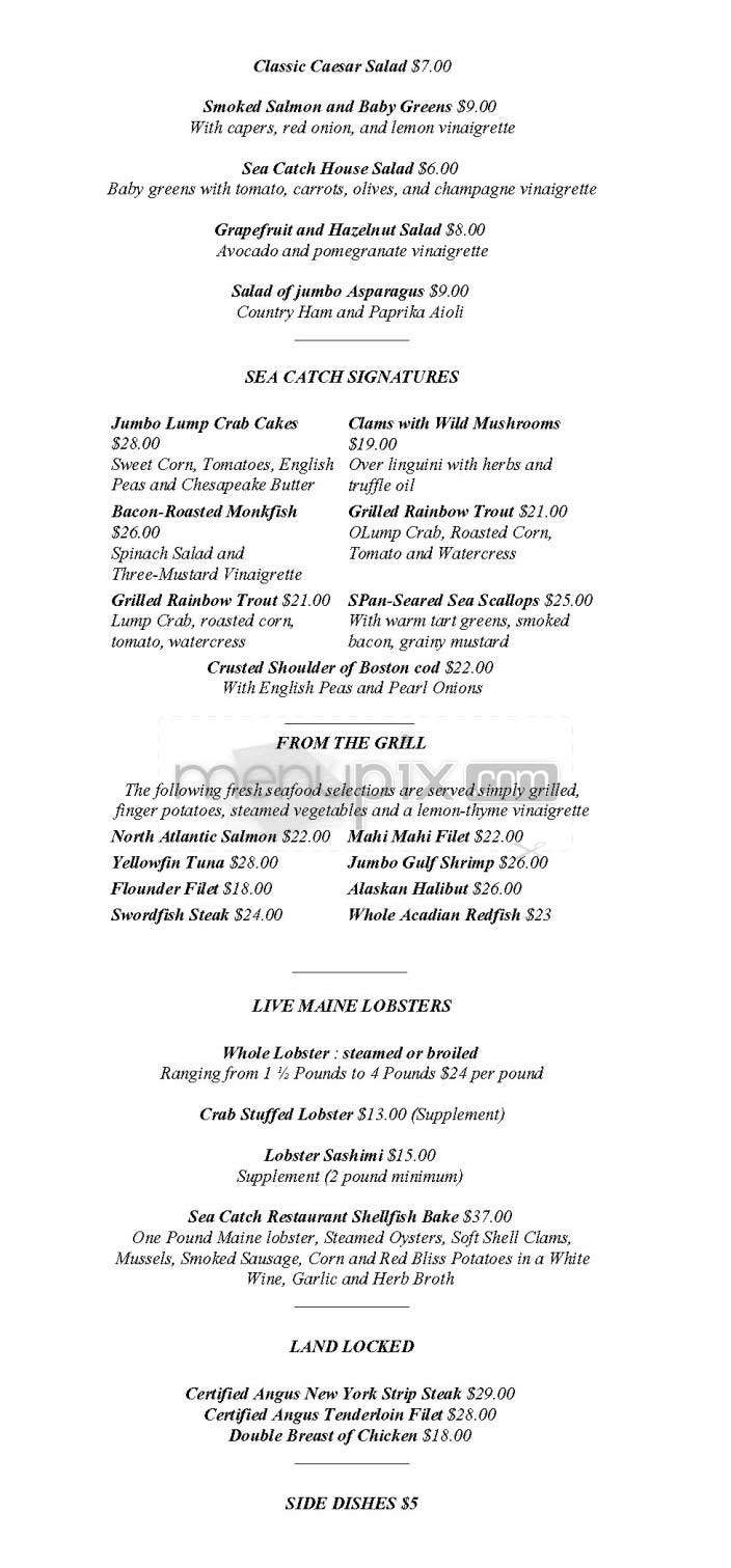 Sea Catch - Washington, DC menu_pic
