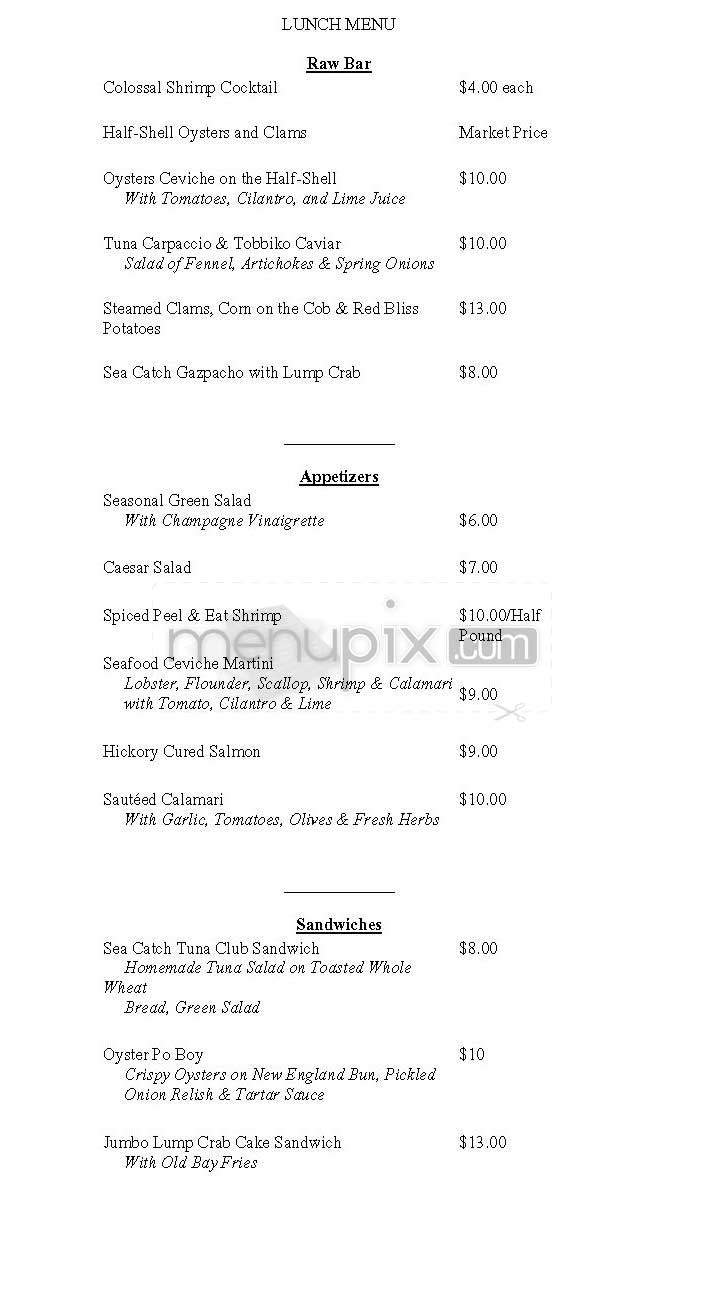 Sea Catch - Washington, DC menu_pic