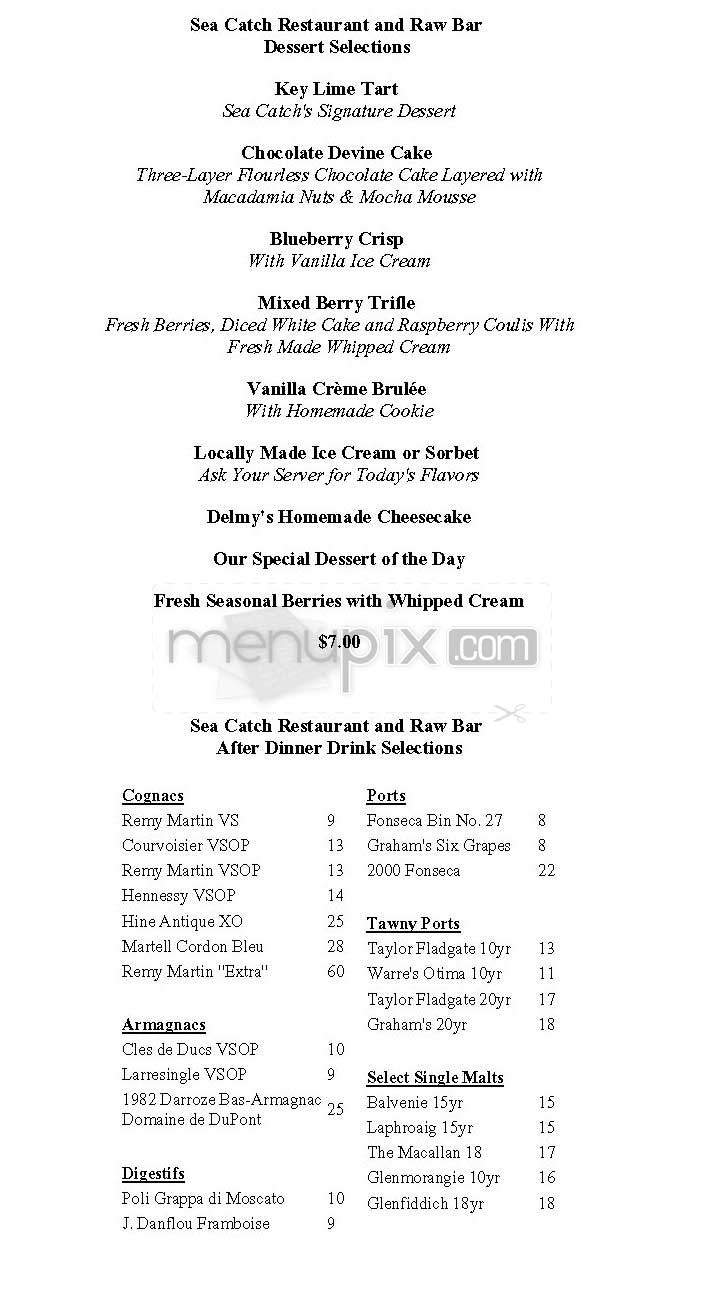 Sea Catch - Washington, DC menu_pic