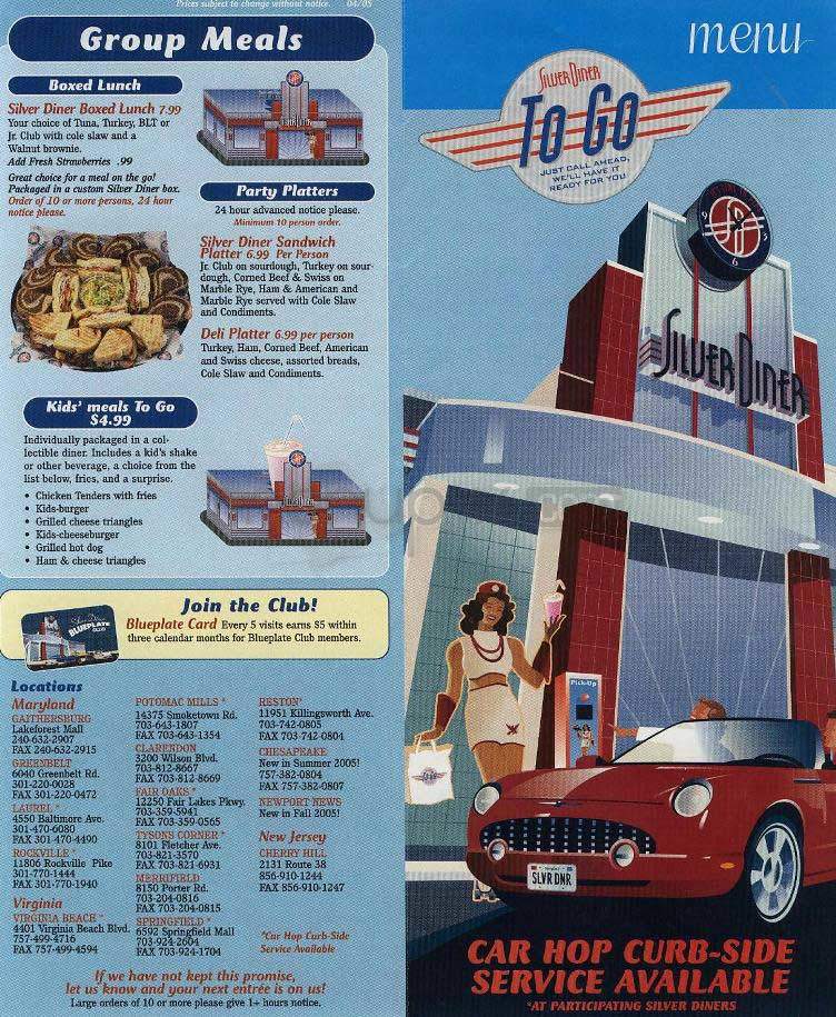 Silver Diner - Arlington, VA menu_pic