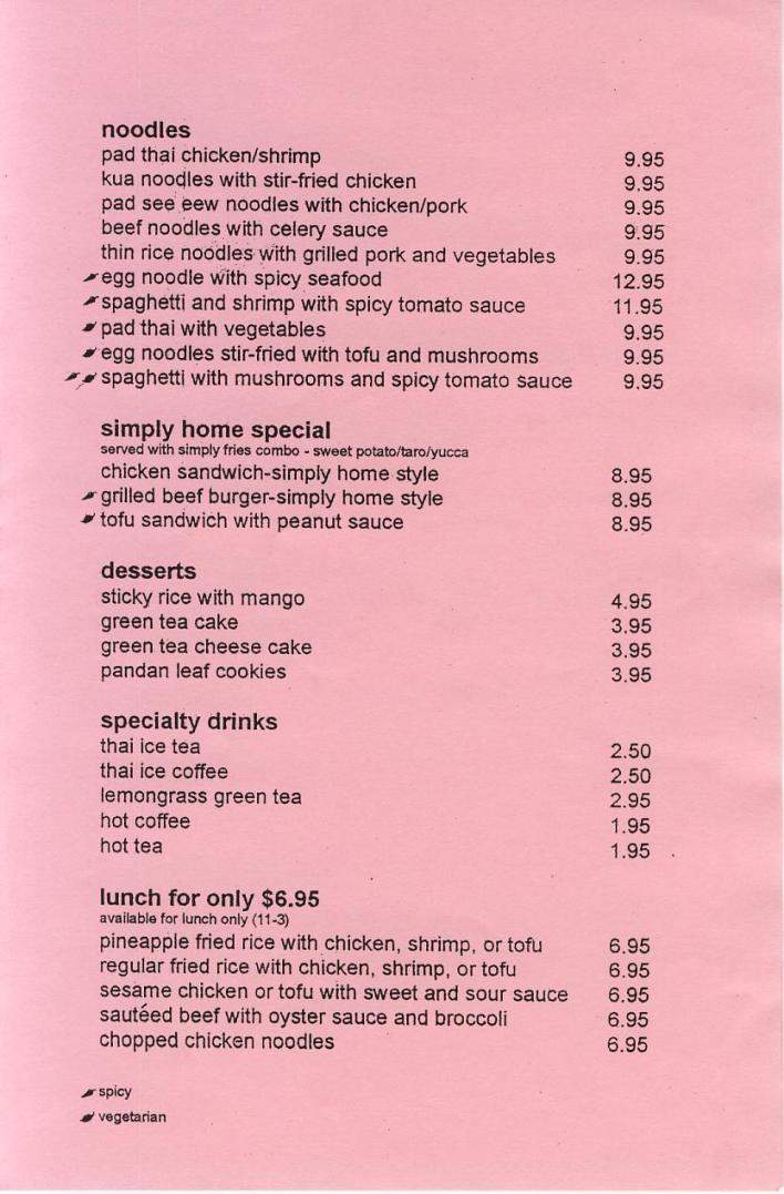 Simply Home Cuisine - Washington, DC menu_pic