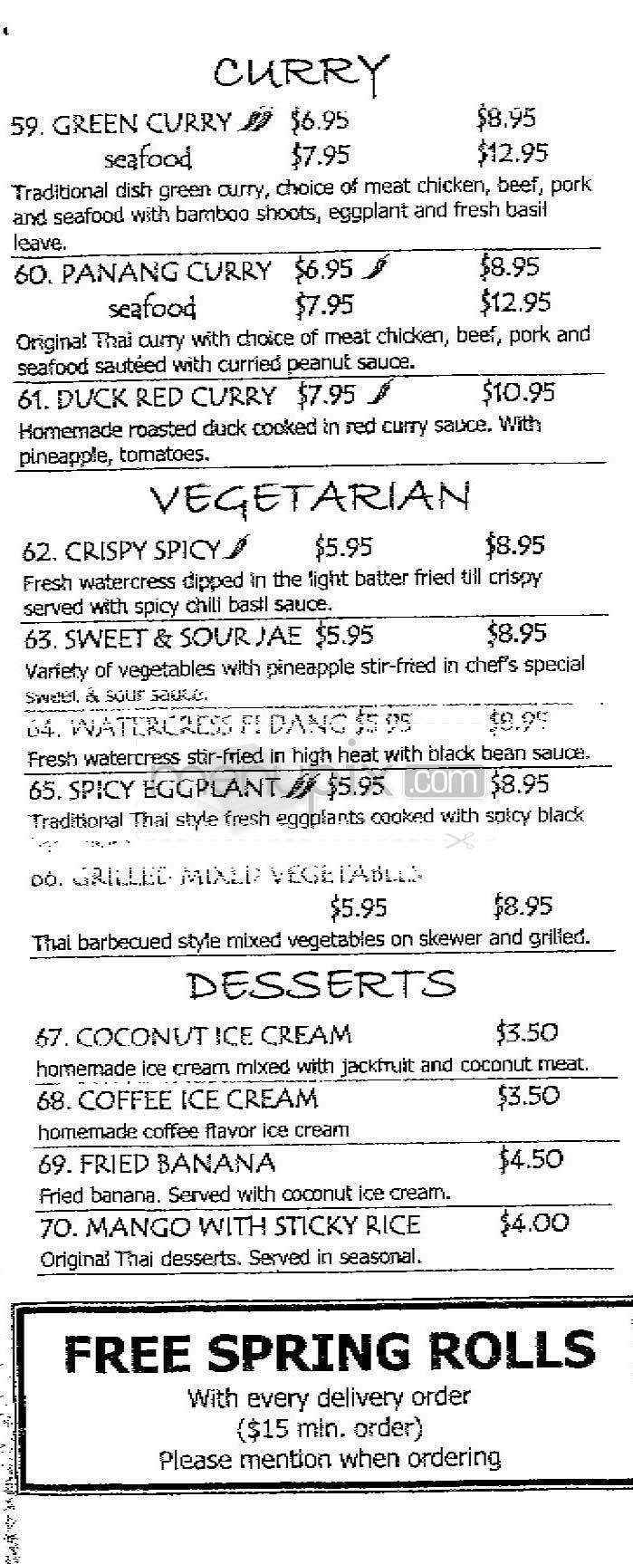 Singh Tai - Arlington, VA menu_pic
