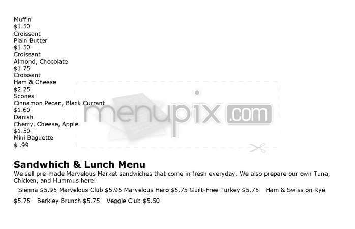 Sparky's Expresso Cafe - Washington, DC menu_pic
