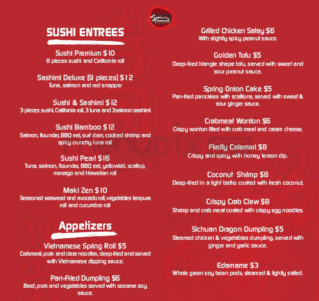Spices Asian Restaurant - Washington, DC menu_pic