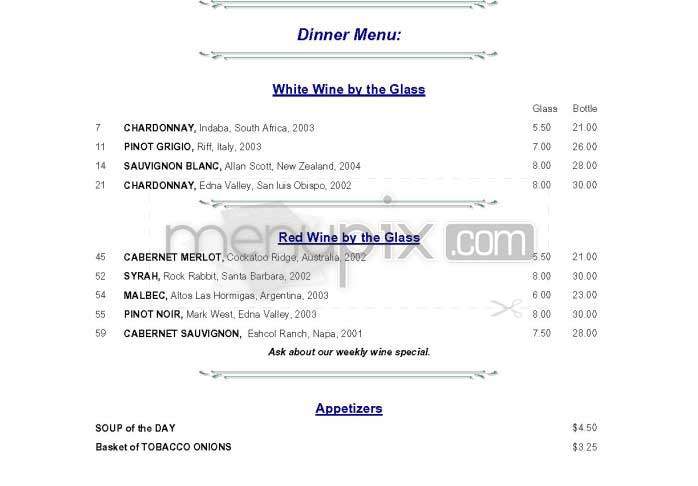 Starland Cafe - Washington, DC menu_pic