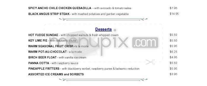 Starland Cafe - Washington, DC menu_pic