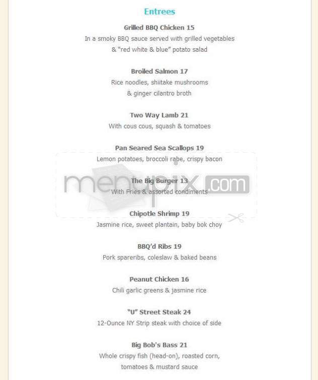 Station 9 Restaurant - Washington, DC menu_pic