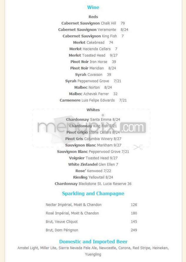 Station 9 Restaurant - Washington, DC menu_pic
