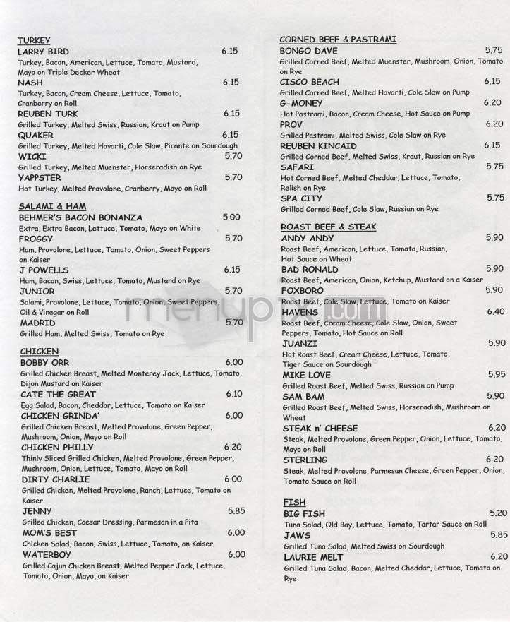 Steff's Sandwich Sensations - Arlington, VA menu_pic