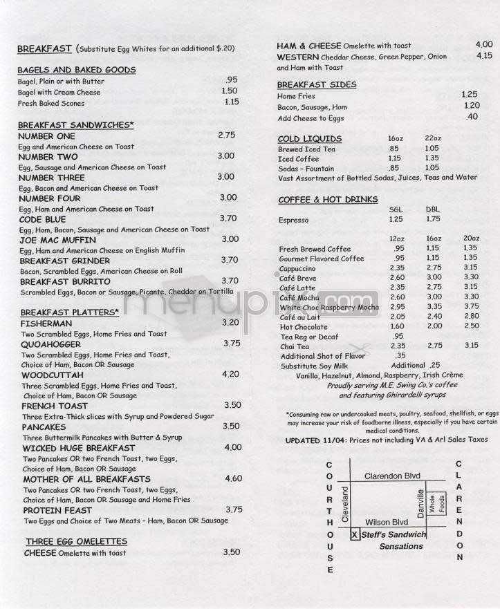 Steff's Sandwich Sensations - Arlington, VA menu_pic