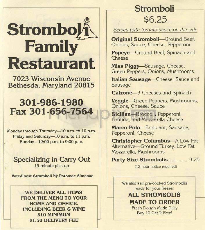 /500648/Stromboli-Family-Restaurant-Bethesda-MD - Bethesda, MD
