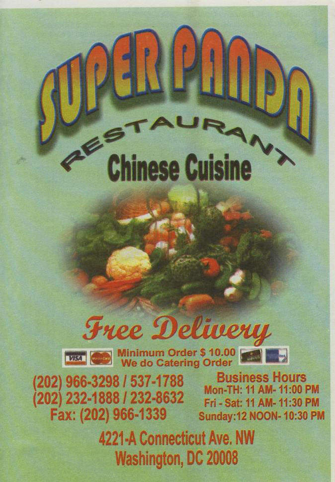 Super Panda - Washington, DC menu_pic