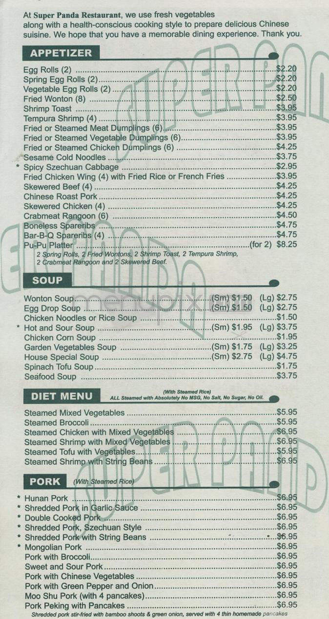 Super Panda - Washington, DC menu_pic