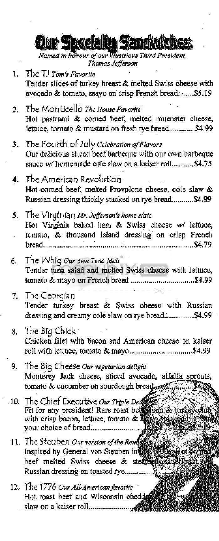 TJ's Deli - Washington, DC menu_pic