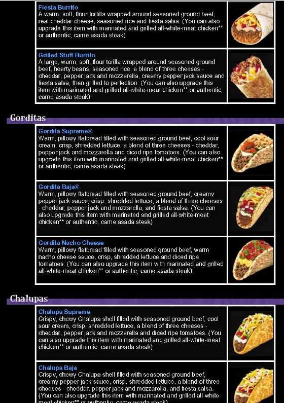 Taco Bell - Washington, DC menu_pic