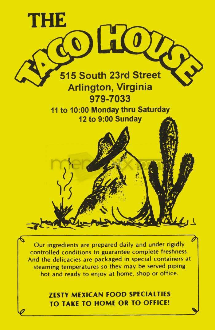 Taco House - Arlington, VA menu_pic