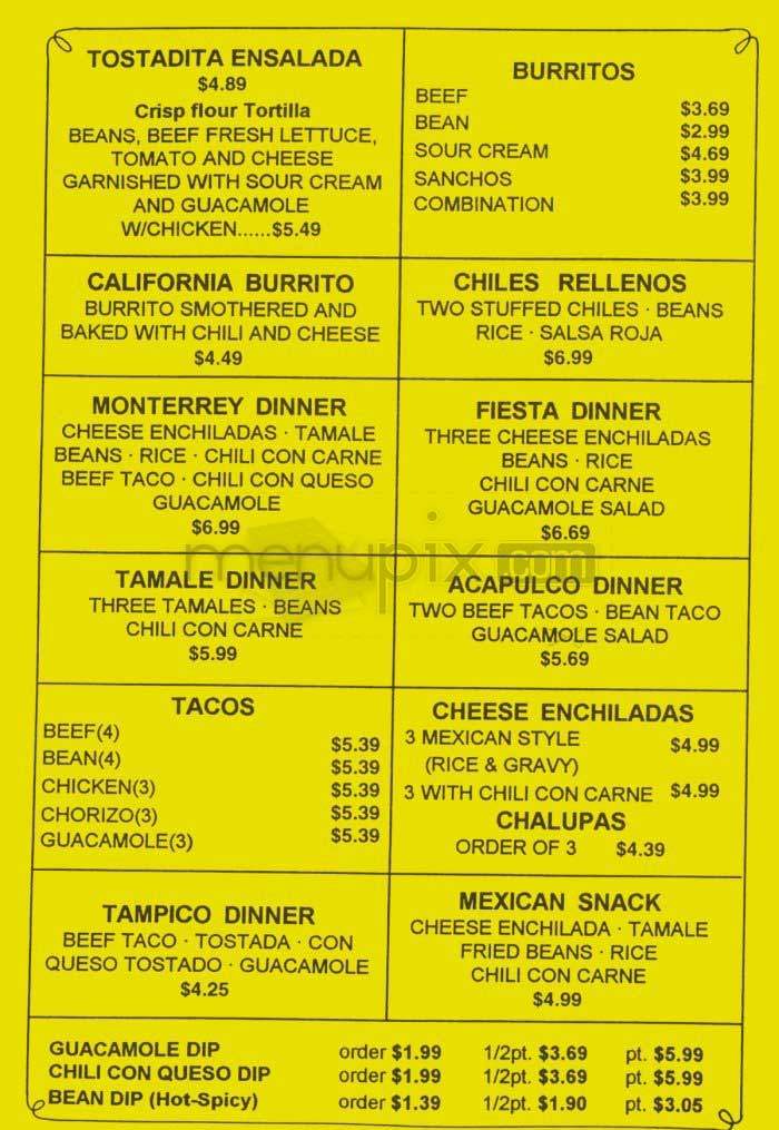Taco House - Arlington, VA menu_pic