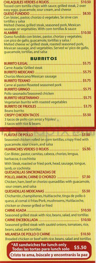 Tacos Pepitos - Washington, DC menu_pic